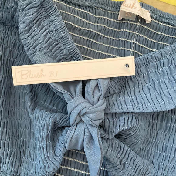 Blush Smocked Tie Knot Mini Dress | NWT - Picture 10 of 11